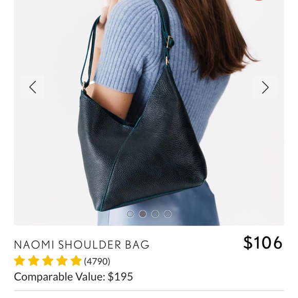 Portland Leather Small Naomi Shoulder Bag Elegant Deep Teal Color Boreal - Picture 2 of 11